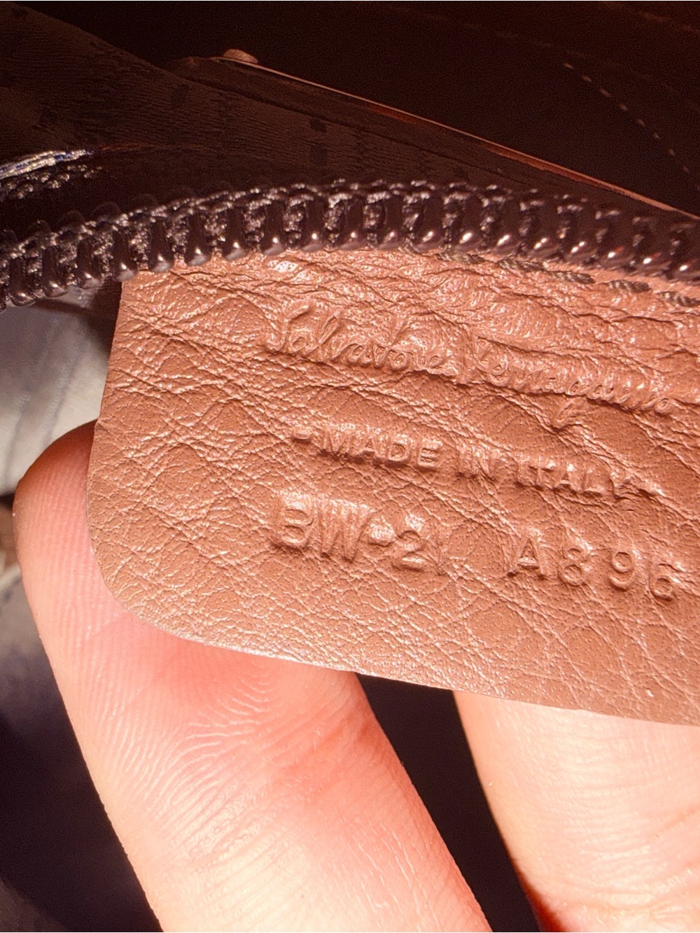 Salvatore Ferragamo Brown Pebbled Leather Top-Handle Bag - Picture 10 of 10